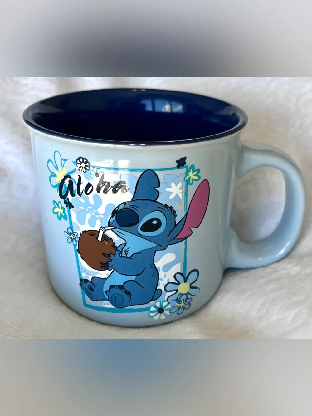 Authentic Disney Lilo & Stitch Aloha Coconut Ceramic Camper Mug Large 20oz